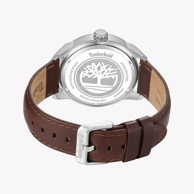 Timberland Men's Brown Leather & Blue Dial Quartz Watch | TDWGA0083202