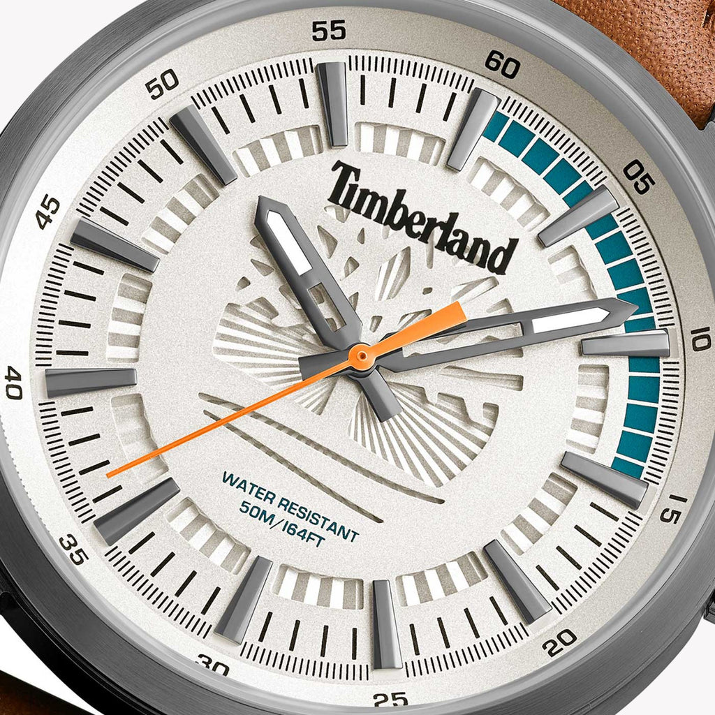 Timberland Men's Quartz Watch, Stainless Steel/Brown Leather | TDWGA0083203