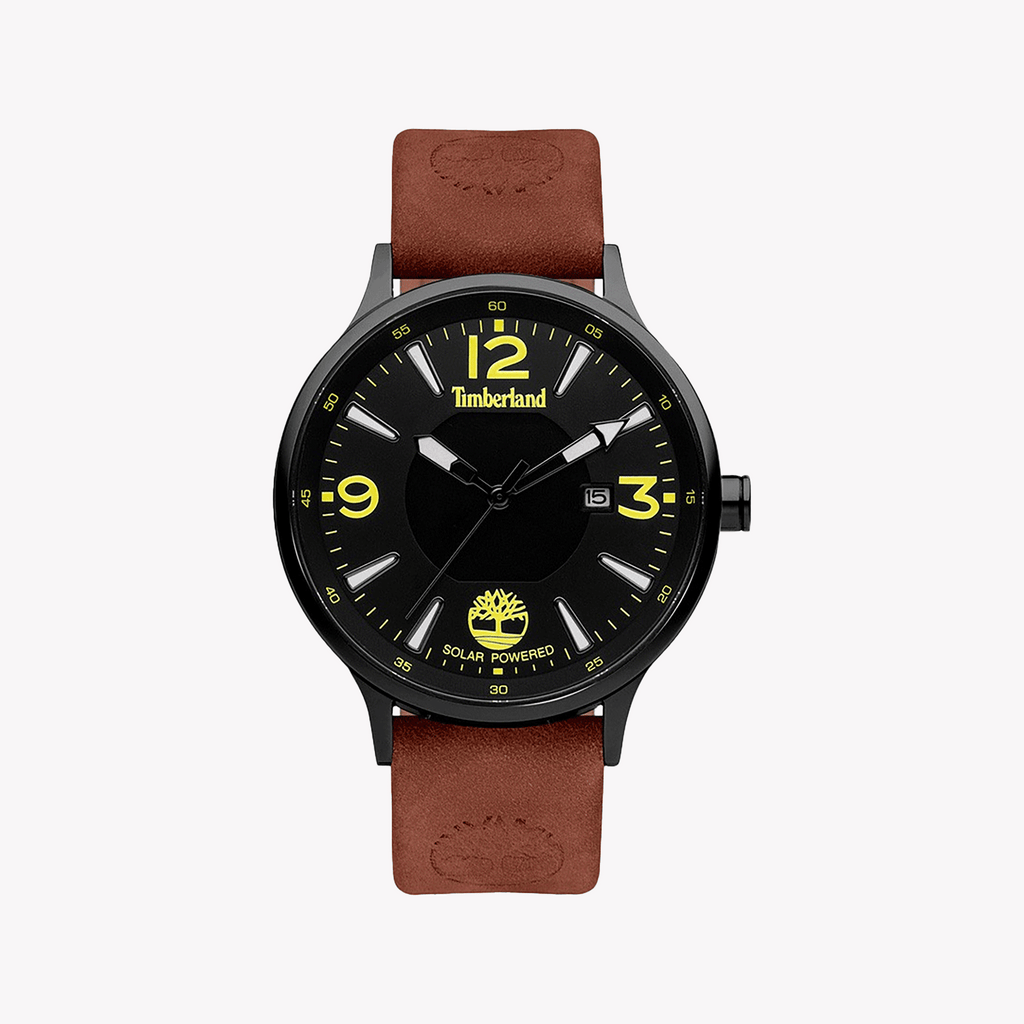 Timberland Men's Black Stainless Steel & Brown Leather Watch | Tdwga2100902