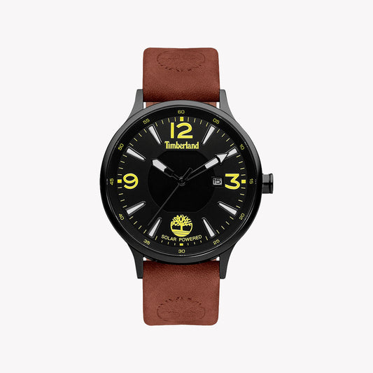 Timberland Men's Black Stainless Steel & Brown Leather Watch | Tdwga2100902