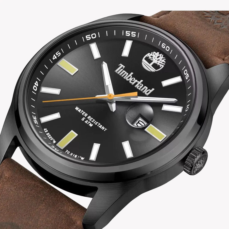 Timberland Men's Black Steel, Brown Leather | Tdwgb0010801 by i-watch