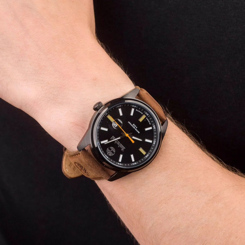 Timberland Men's Black Steel, Brown Leather | Tdwgb0010801 by i-watch