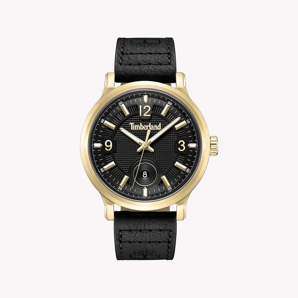 Timberland Men's Black Leather & Gold Watch | Model: Tdwgb0055902 by i-watch
