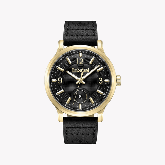 Timberland Men's Black Leather & Gold Watch | Model: Tdwgb0055902