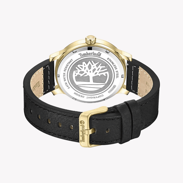 Timberland Men's Black Leather & Gold Watch | Model: Tdwgb0055902 by i-watch
