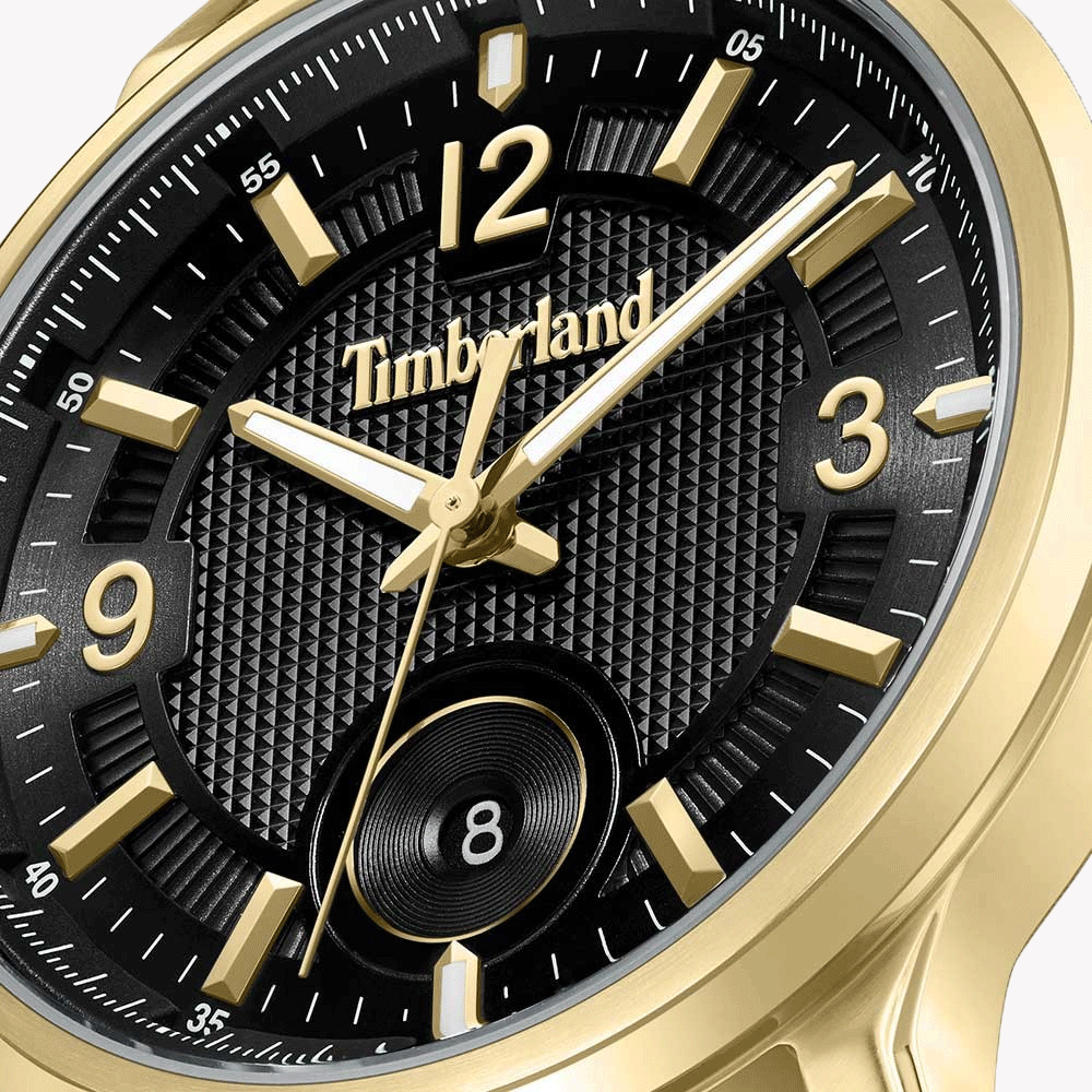 Timberland Men's Black Leather & Gold Watch | Model: Tdwgb0055902