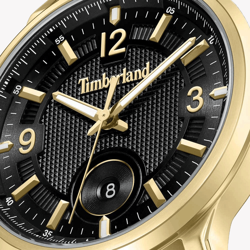 Timberland Men's Black Leather & Gold Watch | Model: Tdwgb0055902 by i-watch