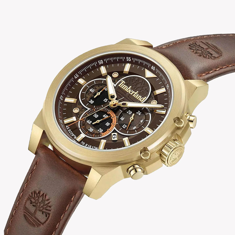 Timberland Men's Gold Leather Multicolor Watch Tdwgb0056002 by i-watch