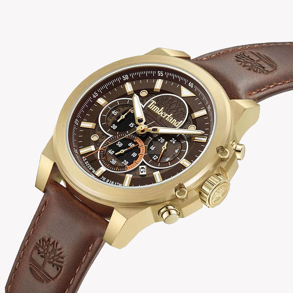 Timberland Men's Gold Leather Multicolor Watch Tdwgb0056002