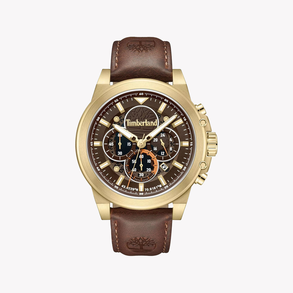 Timberland Men's Gold Leather Multicolor Watch Tdwgb0056002
