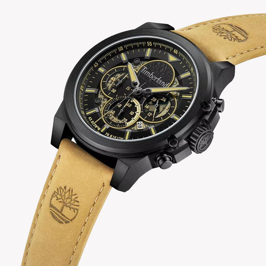 Timberland Men's Black Leather & Stainless Steel Watch | TDWGB0056003
