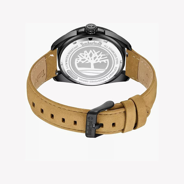 TIMBERLAND Carrigan Black Dial Brown Leather Strap Men's Watch