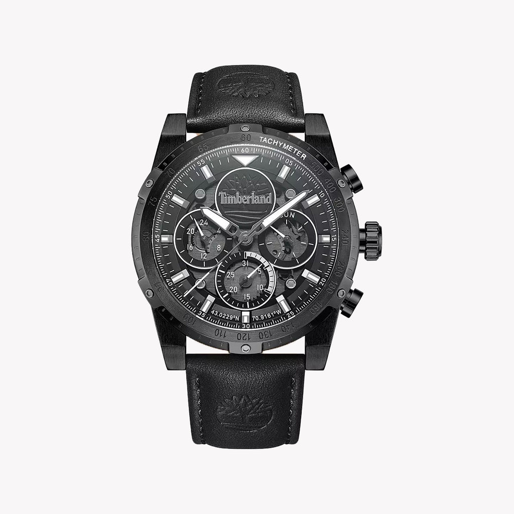 Timberland Men's Black Leather & Stainless Steel Watch | Tdwgf0009402