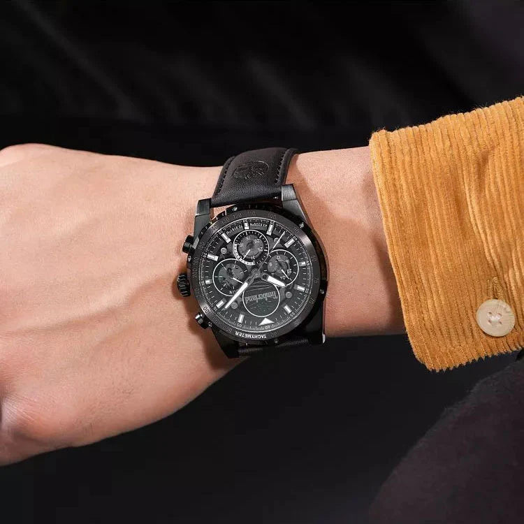 Timberland Men's Black Leather & Stainless Steel Watch | Tdwgf0009402 by i-watch