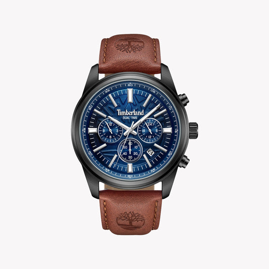 Timberland Men's Brown Leather & Black Stainless Steel Watch | Tdwgf0041204