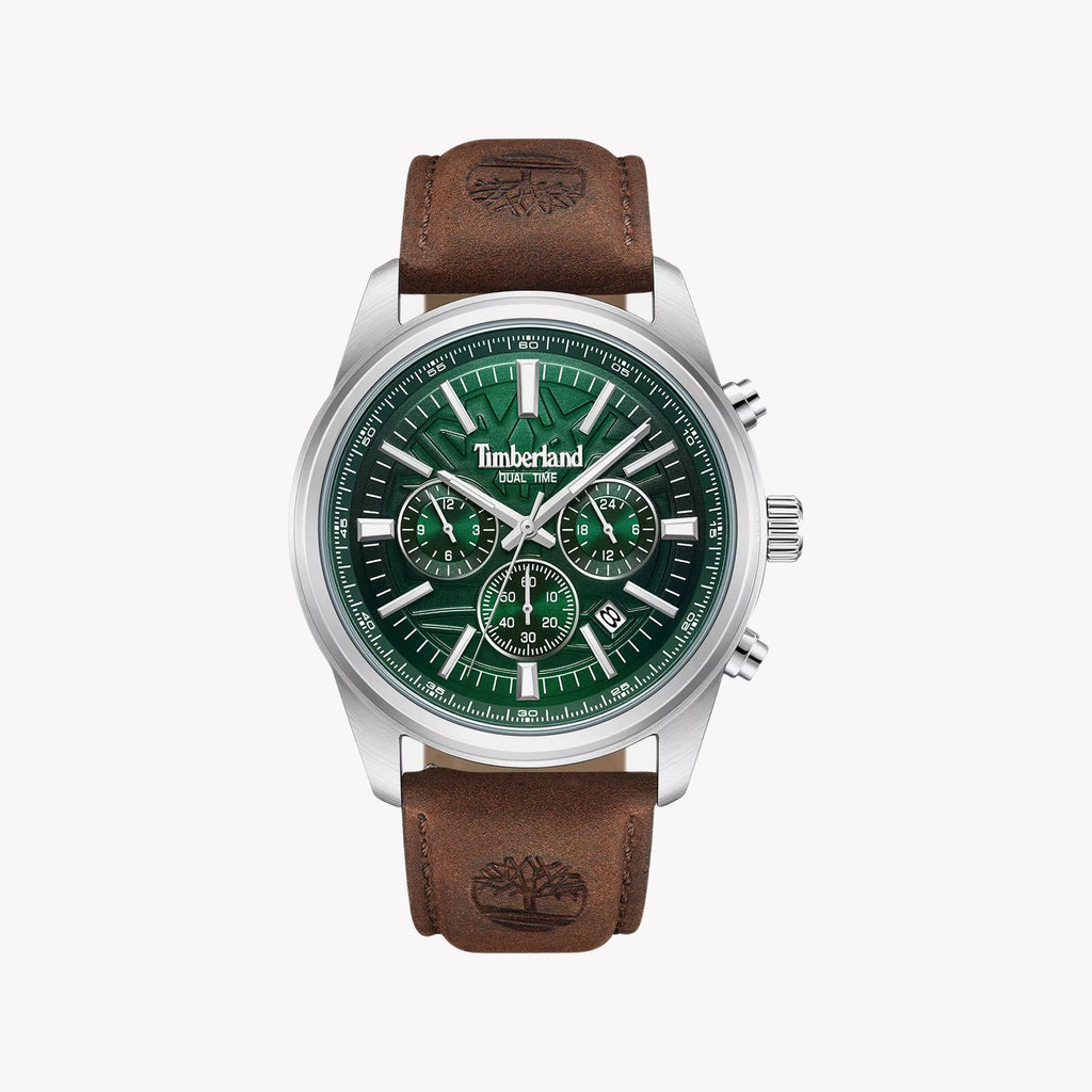 Timberland Men's Stainless/Brown, Green Dial | Tdwgf0041206