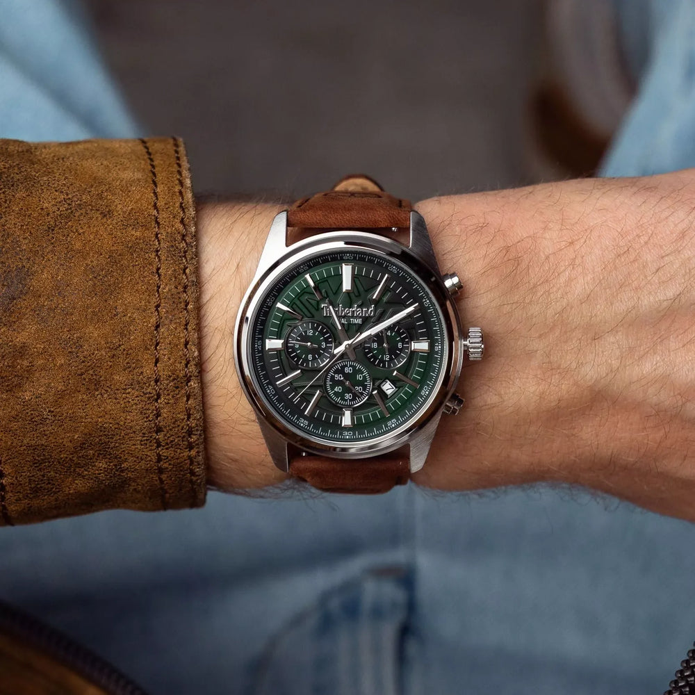 Timberland Men's Stainless/Brown, Green Dial | Tdwgf0041206 by i-watch