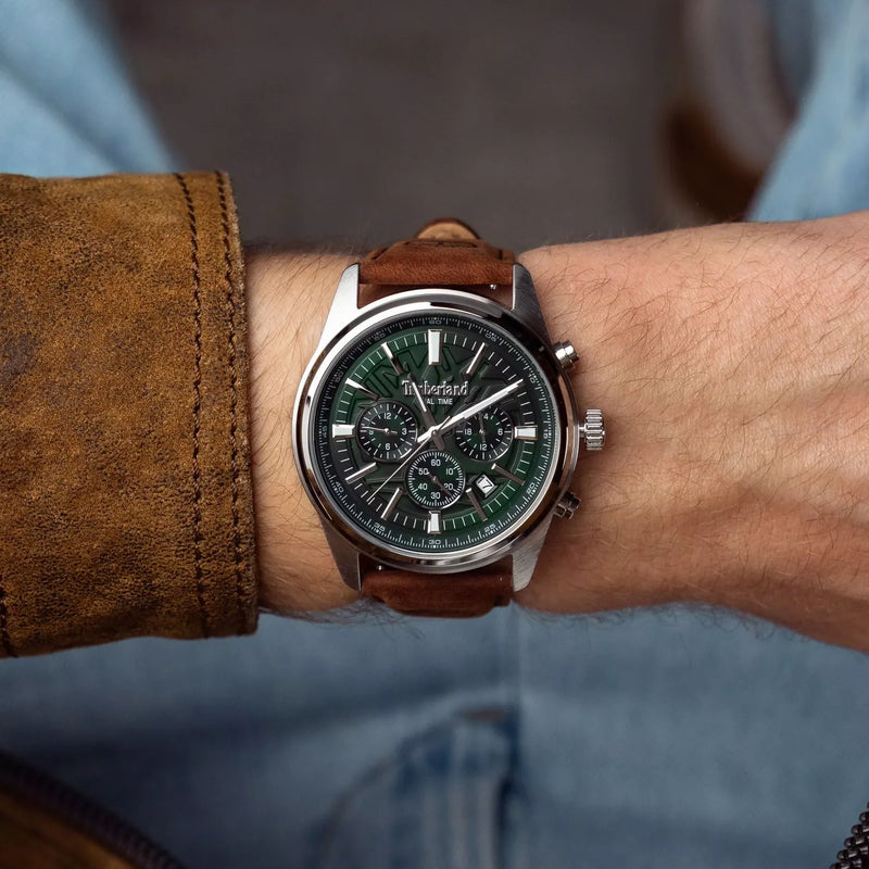 Timberland Men's Stainless/Brown, Green Dial | Tdwgf0041206 by i-watch