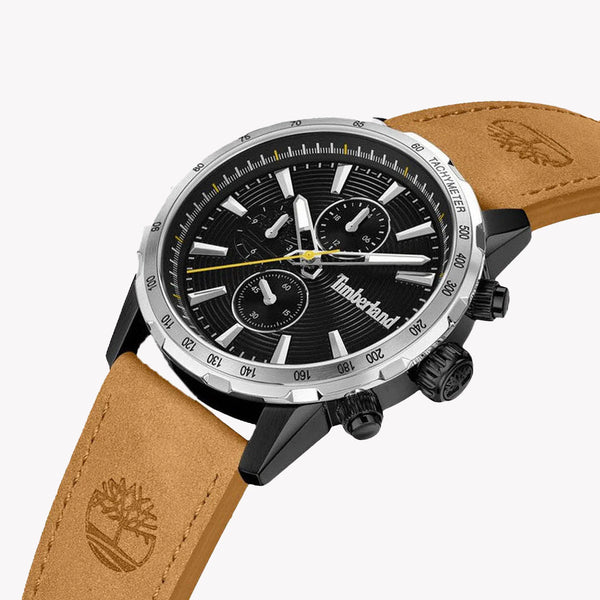 Timberland Men's Leather Watch, Black/ Brown | Tdwgf0041541 by i-watch