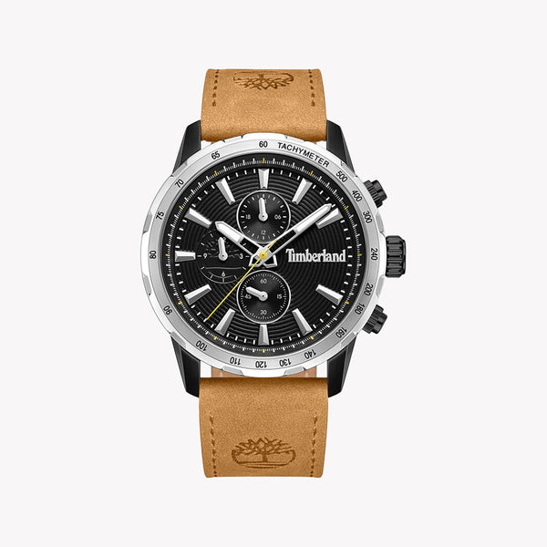 Timberland Men's Leather Watch, Black/ Brown | Tdwgf0041541 by i-watch