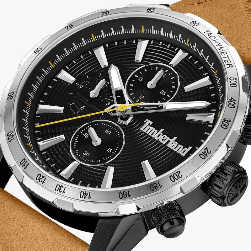 Timberland Men's Leather Watch, Black/ Brown | Tdwgf0041541 by i-watch