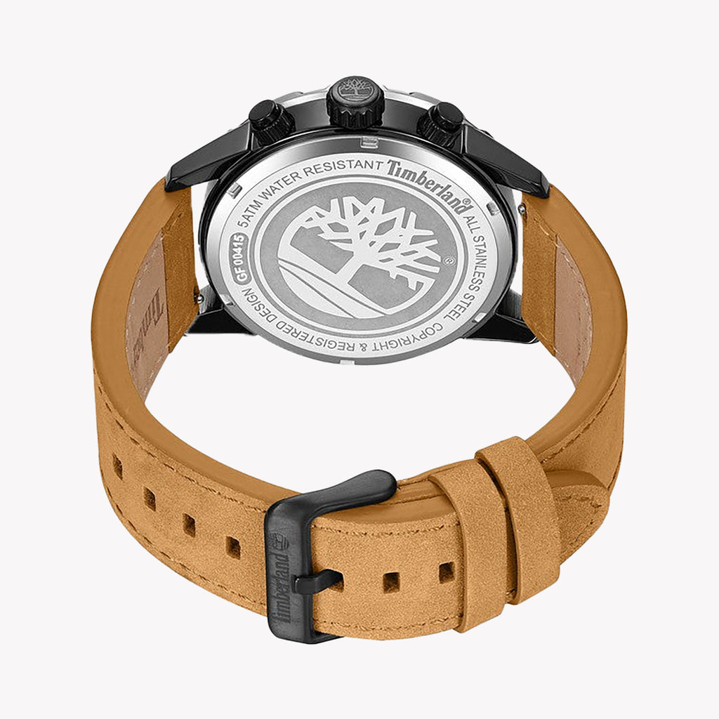 Timberland Men's Leather Watch, Black/ Brown | Tdwgf0041541