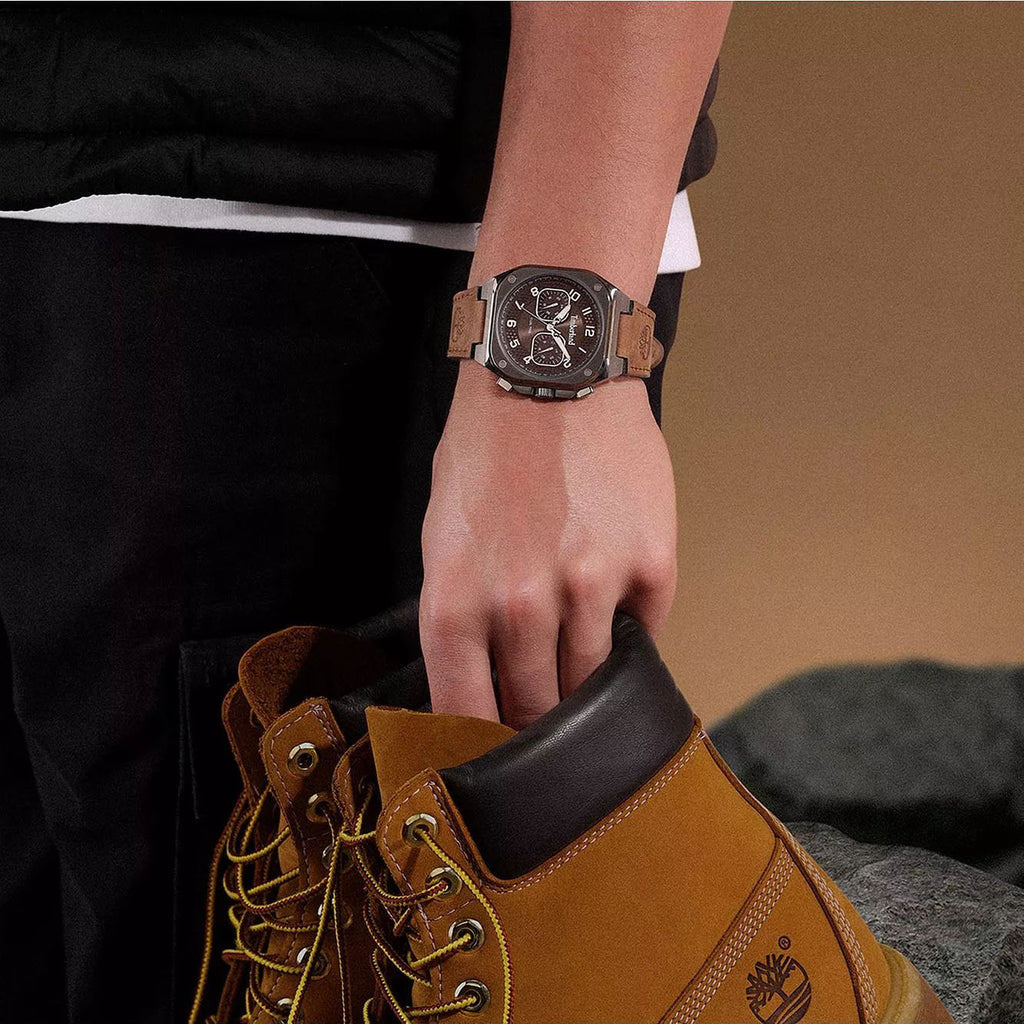 Timberland Men's Brown Leather & Black Stainless Steel Watch | Tdwgf0055001