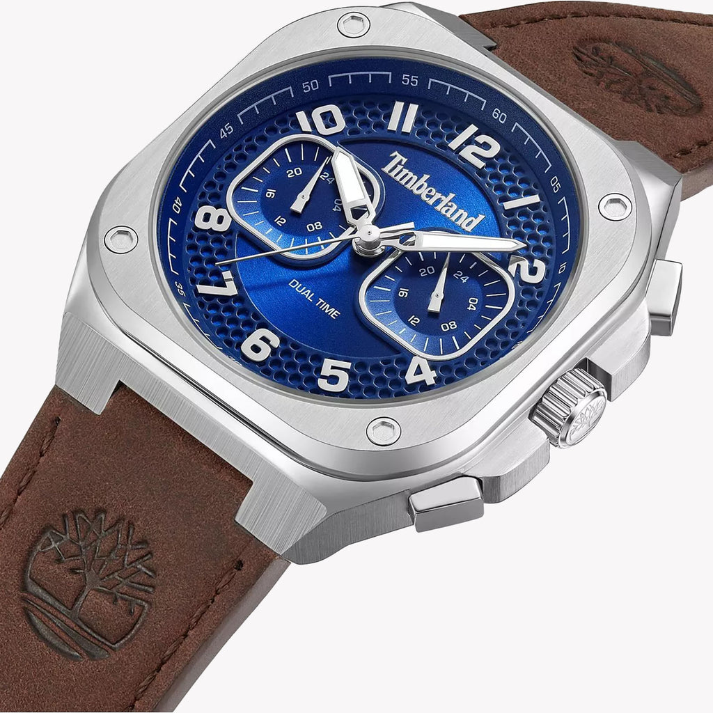 Timberland Men's Leather & Stainless Steel Blue Dial Watch | Tdwgf0055003
