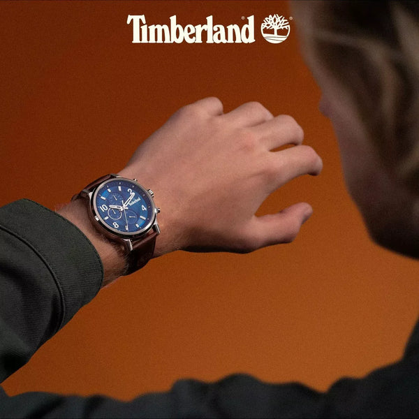 Timberland Men's Brown Leather & Silver Stainless Steel Watch | TDWGF0055702 by i-watch