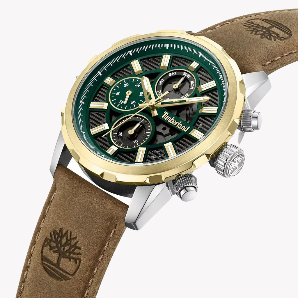Timberland Men's Stainless Steel Brown Leather Watch | TDWGF0056102
