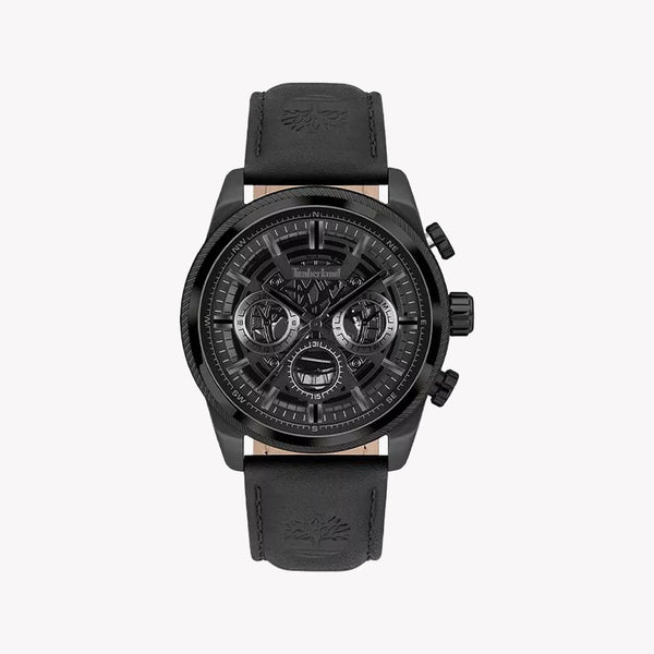 Timberland Men's Black Leather Watch, Stainless Steel | Tdwgf2200701 by i-watch