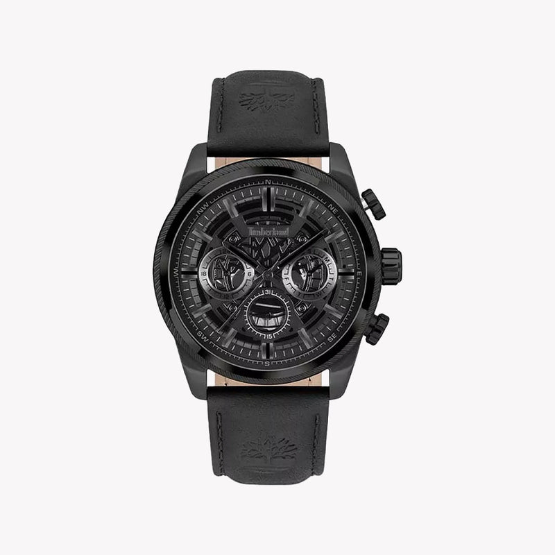 Timberland Men's Black Leather Watch, Stainless Steel | Tdwgf2200701 by i-watch