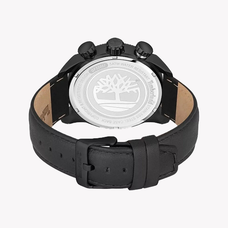 Timberland Men's Black Leather Watch, Stainless Steel | Tdwgf2200701 by i-watch