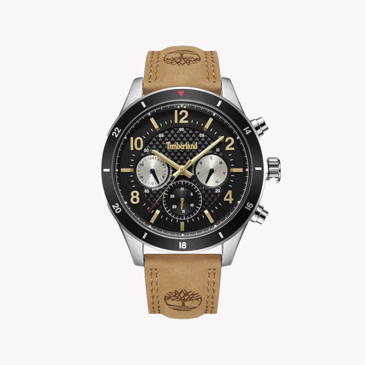 Timberland Men's Brown Leather Adventure Watch, Stainless Steel | Tdwgf2201002