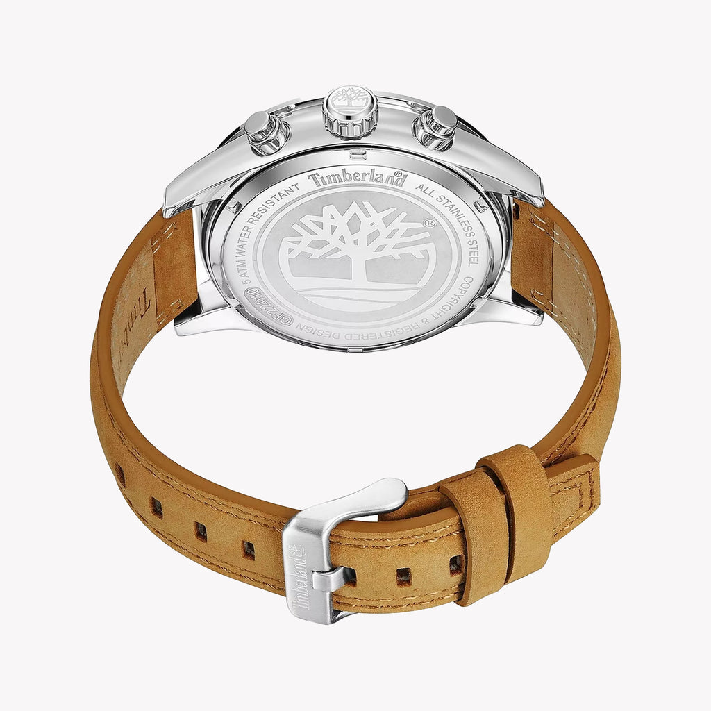 Timberland Men's Brown Leather Adventure Watch, Stainless Steel | Tdwgf2201002