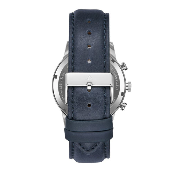 Trnda Men's Stainless Steel Watch, Blue Leather Band | Trn-D43b by i-watch