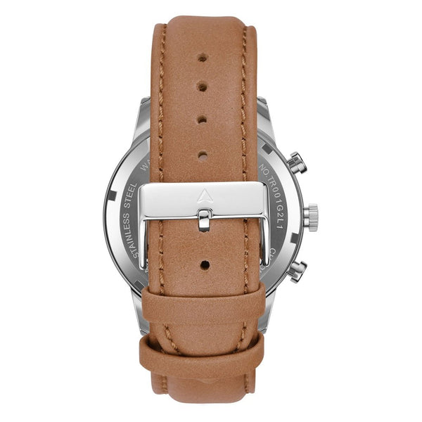 Trnda Men's Stainless Steel Watch, Tan Leather Band | Trnda43ss by i-watch