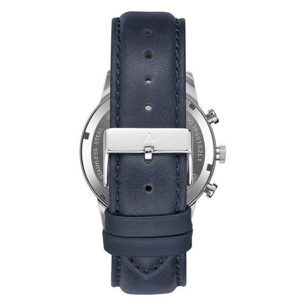 Trnda Men's Stainless Steel Watch, Blue Leather Band | Trnda43bl by i-watch