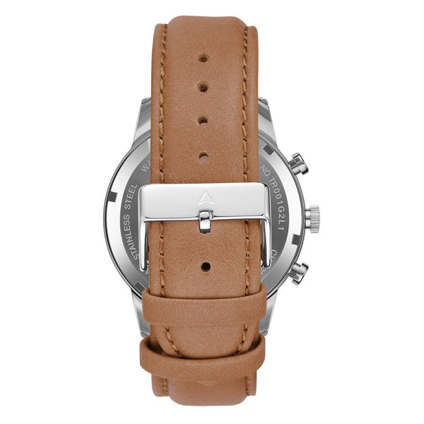 Trnda Men's Stainless Steel Watch, Tan Leather Band | Tr43ss by i-watch