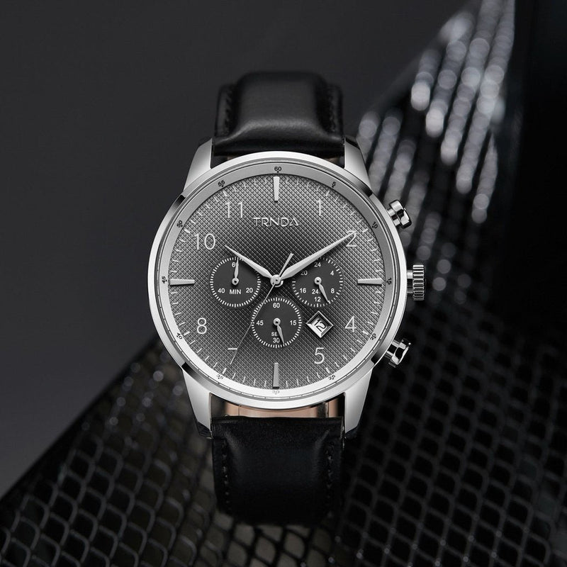 Trnda Men's Stainless Steel Watch, Gray Dial | Trn-Ss43g by i-watch