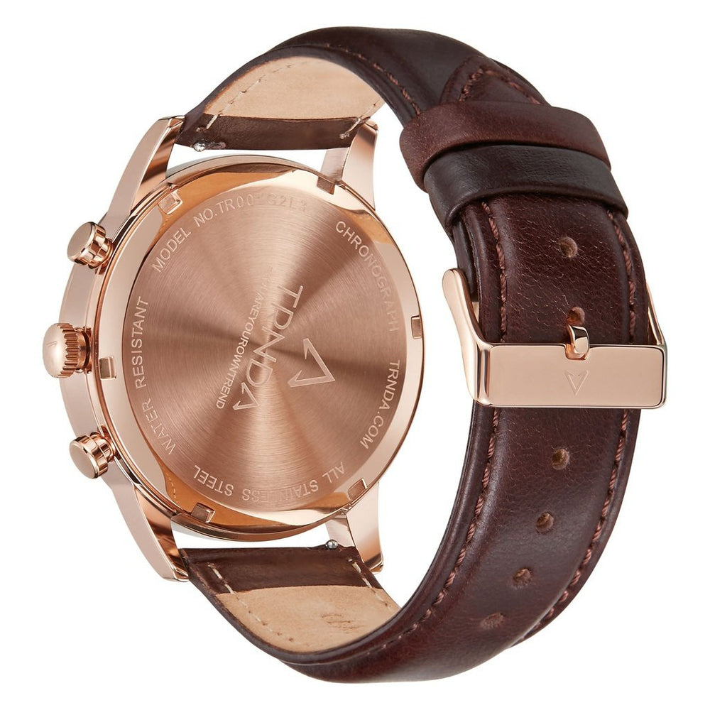 Trnda Men's Rose Gold Stainless Steel Watch, Blue Dial | Trn-43rgdb by i-watch
