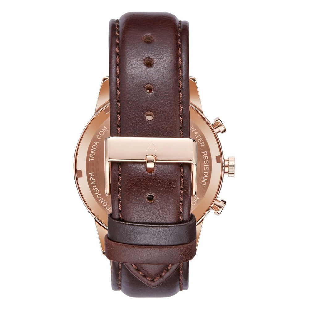 Trnda Men's Rose Gold Stainless Steel Watch, Blue Dial | Trn-43rgdb by i-watch