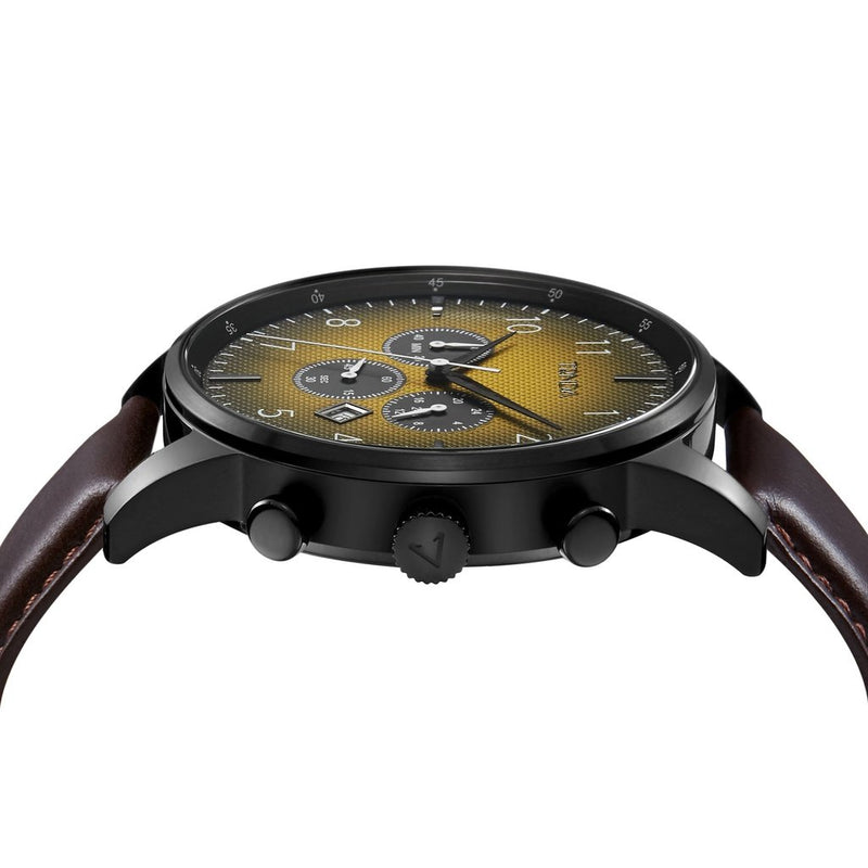 Trnda Men's Stainless Steel Watch, Brown Leather Band | Trn-D43b by i-watch