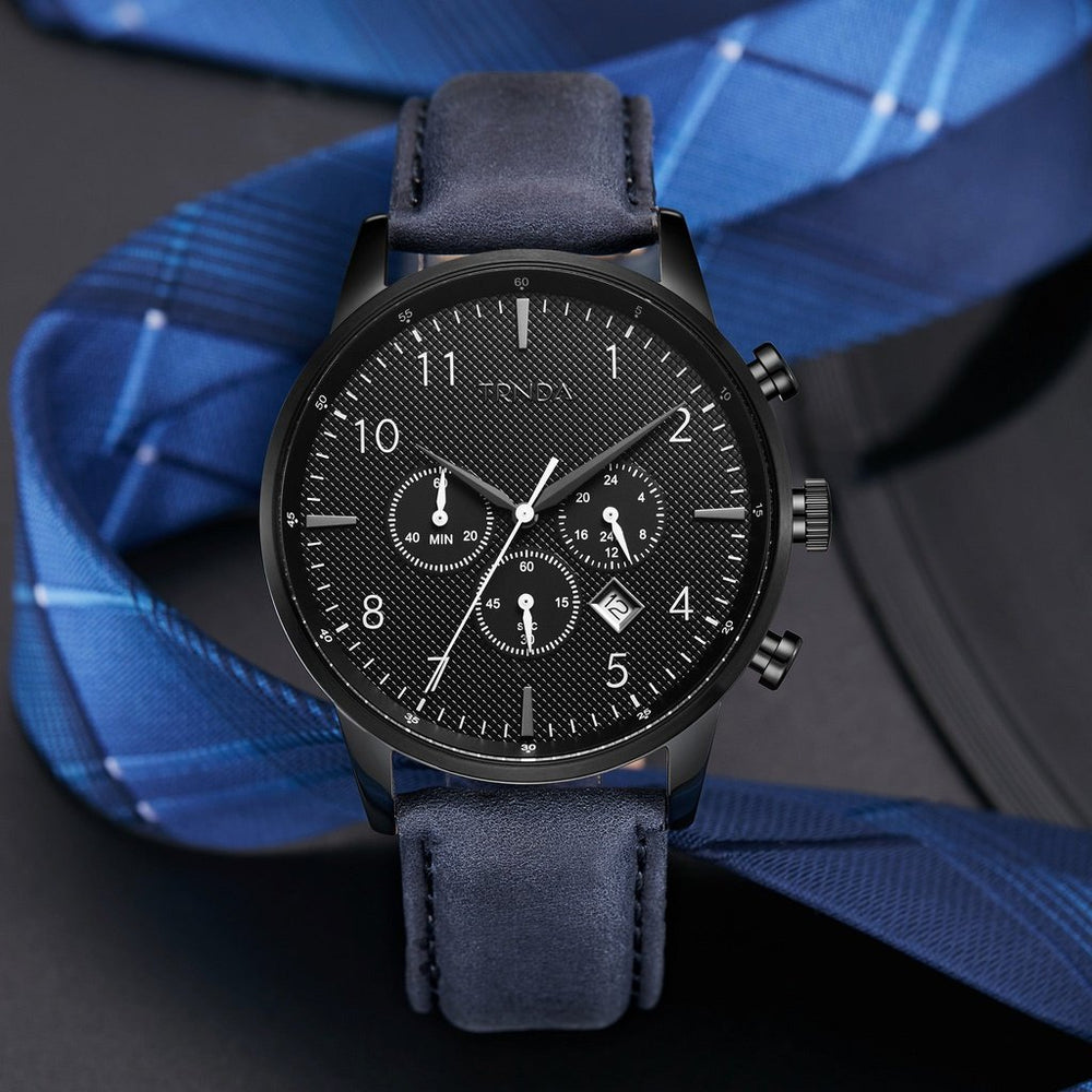 Trnda Men's Stainless Steel Watch, Black Dial | Trnda43blu by i-watch