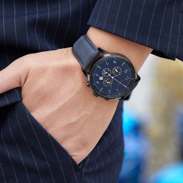 Trnda Men's Stainless Steel Watch, Black Dial | Trnda43blu by i-watch