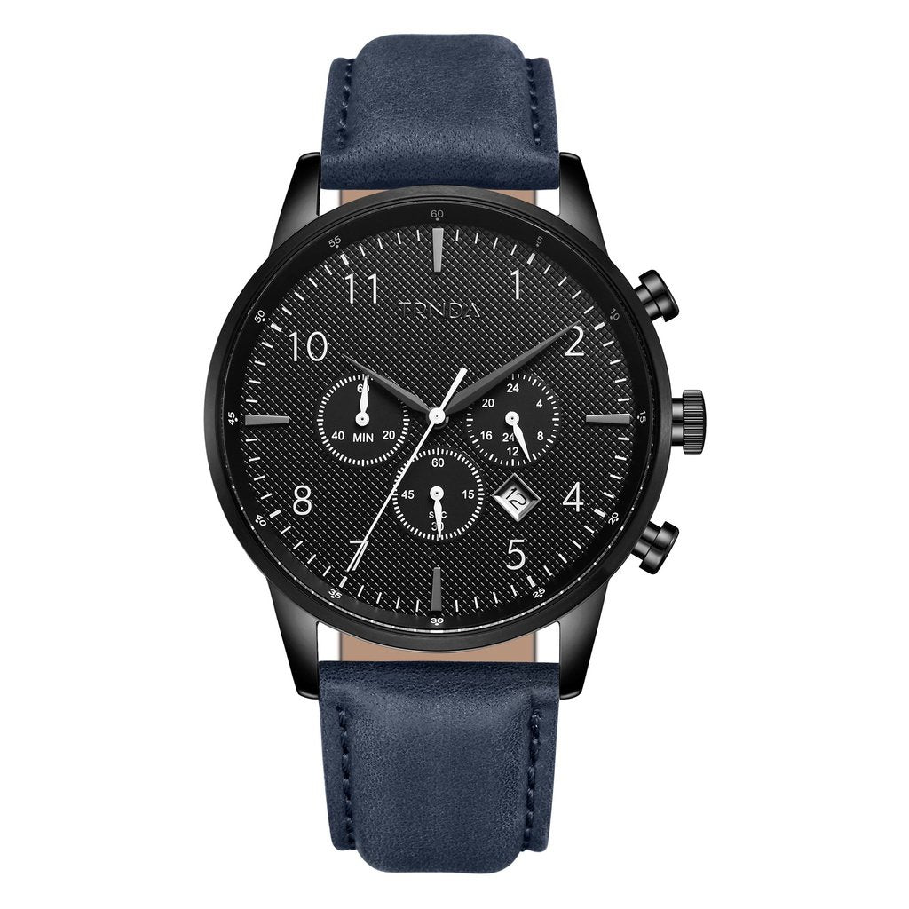 Trnda Men's Stainless Steel Watch, Black Dial | Trnda43blu by i-watch