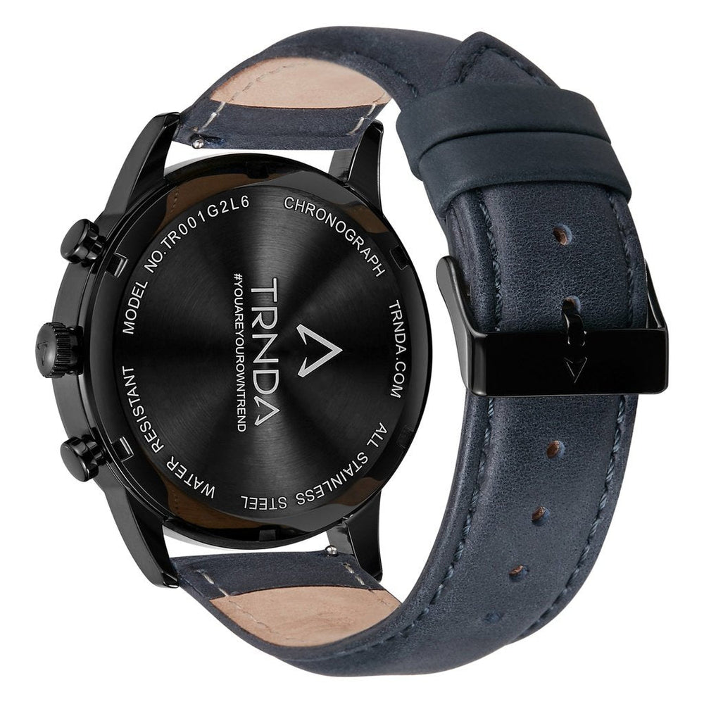 Trnda Men's Stainless Steel Watch, Black Dial | Trnda43blu by i-watch