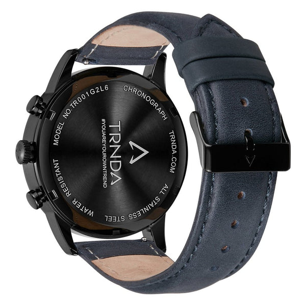 Trnda Men's Stainless Steel Watch, Black Dial | Trnda43blu by i-watch