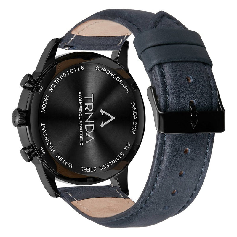 Trnda Men's Stainless Steel Watch, Black Dial | Trnda43blu by i-watch