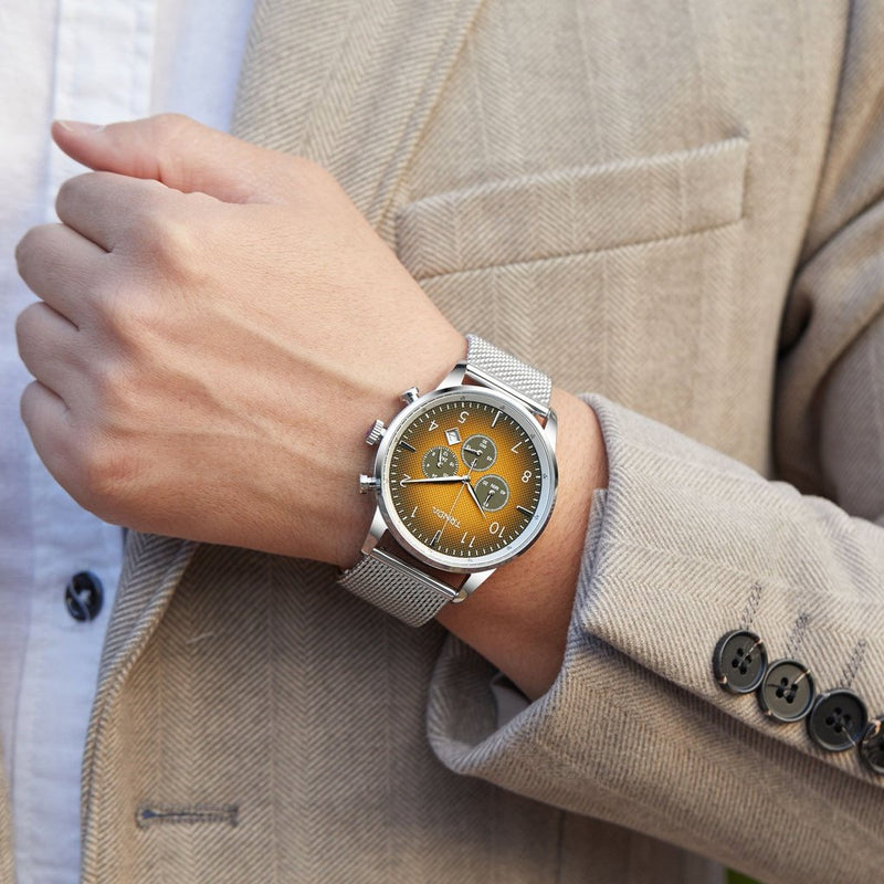 Trnda Men's Stainless Steel Watch, Gradient Cedar Brown Dial | Trnda43mm by i-watch